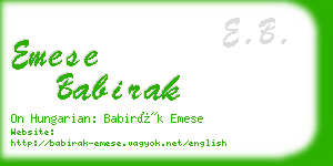 emese babirak business card